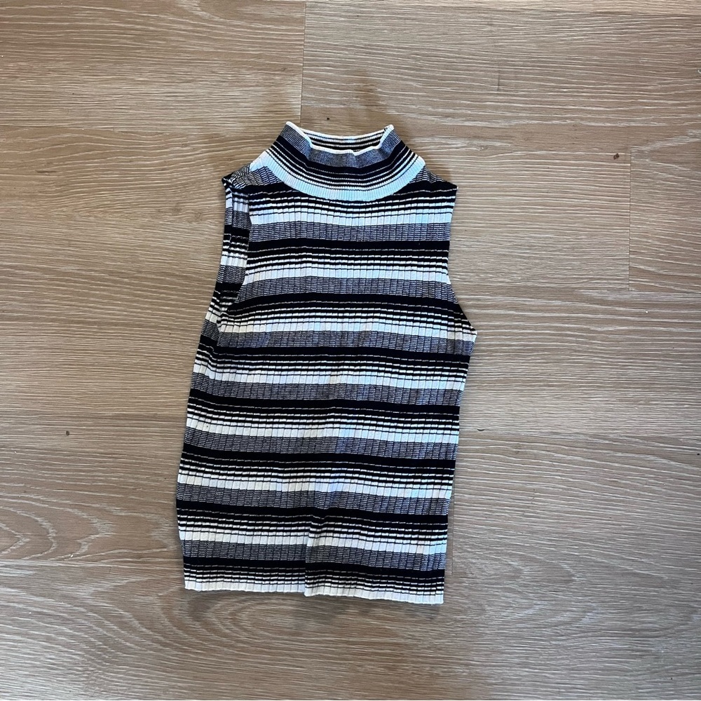 Say What black and white horizontal stripes turtleneck tank
